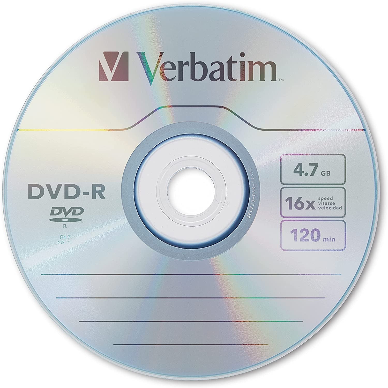 DVD-R Blank Discs AZO Dye 4.7GB 16X Recordable Disc - 50 Pack Spindle,Silver
