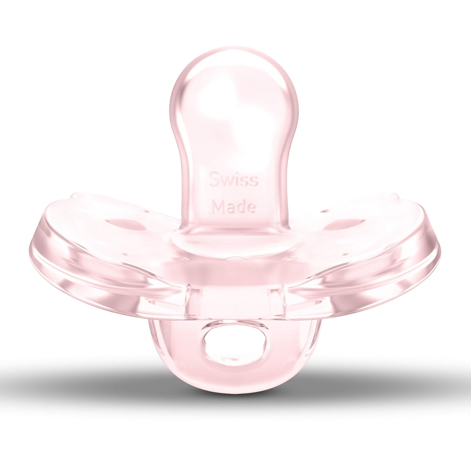 Baby Pacifier | 0-6 Months | Includes Sterilizing Case | 2-Count | Soft Silicone | Bpa-Free | Supports Natural Suckling | Pink and Clear