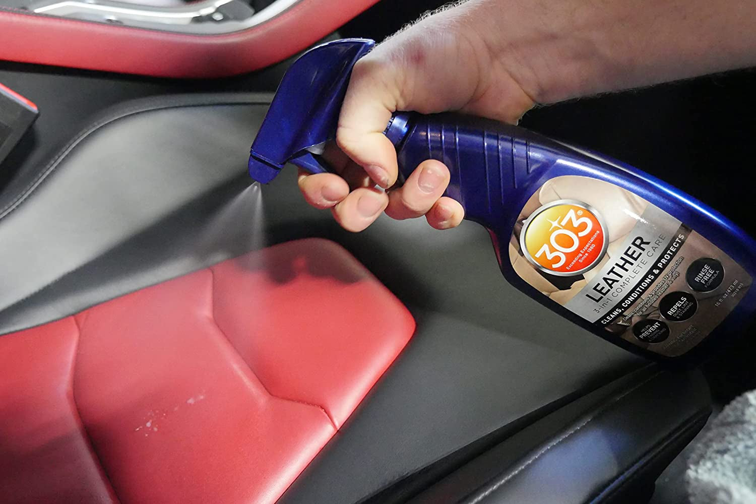 Leather 3-In-1 Complete Care - Cleans, Conditions, & Protects - Helps Prevent Fading & Cracking - Rinse Free Formula - Repels Dust, Lint, & Staining, 16 Fl. Oz. (30218CSR) Packaging May Vary