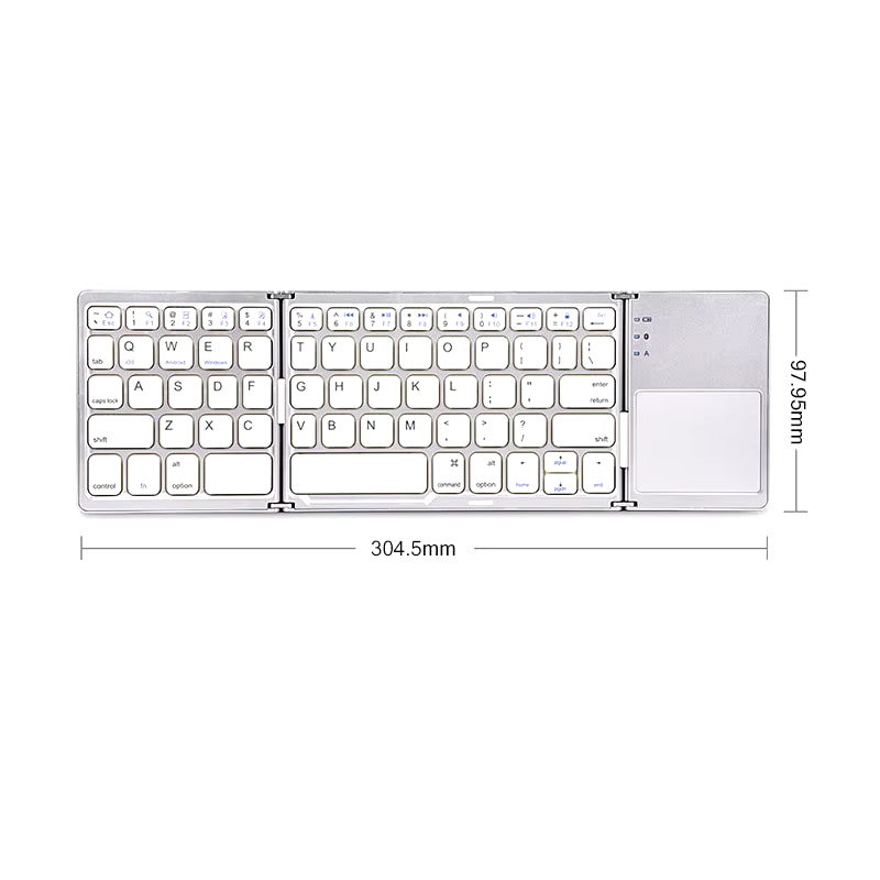 Wireless Folding Keyboard Bluetooth Keyboard with Touchpad for Windows, Android, Ios,Phone,Multi-Function Button Mini Keyboard