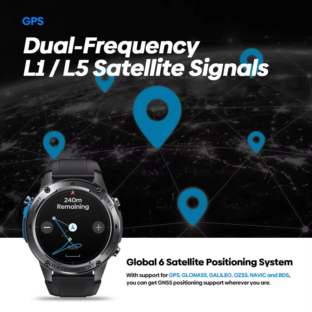New  Stratos 2 Ultra GPS Smart Watch Built-In Compass Barometric Altimeter Dual-Band GNSS Voice Calling Smartwatch 10 ATM
