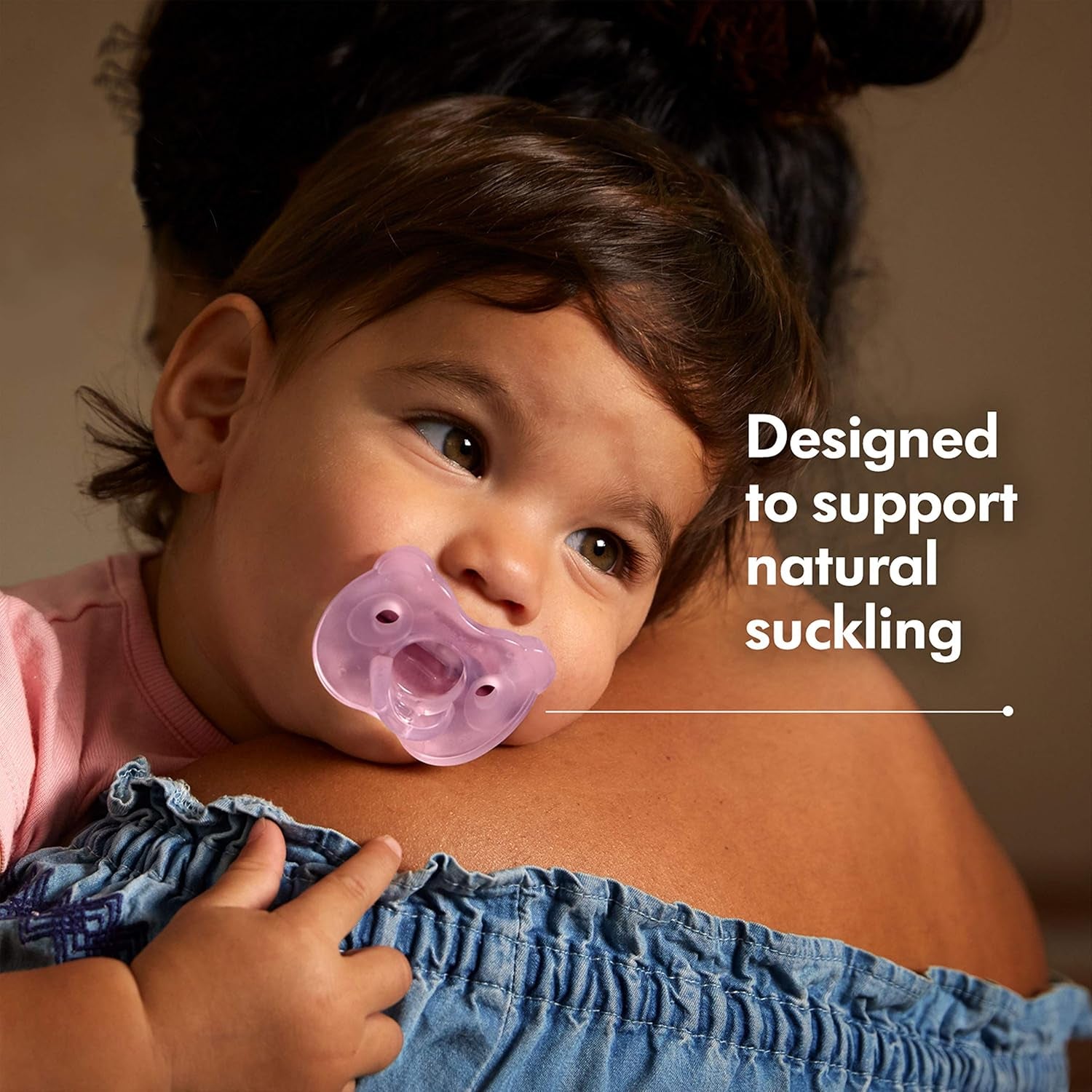 Baby Pacifier | 0-6 Months | Includes Sterilizing Case | 2-Count | Soft Silicone | Bpa-Free | Supports Natural Suckling | Pink and Clear